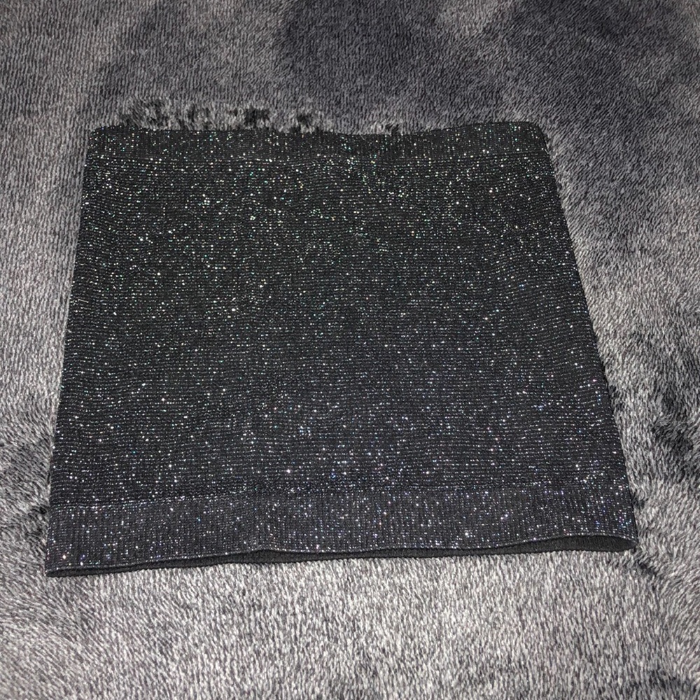 Sparkley black strapless crop top